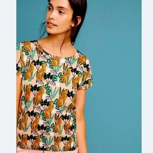 Anthropologie pepaloves cat plant t shirt sweater size XS